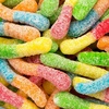 image:imageAlbanese Worlds Best Sour Mini Neon Gummi Worms  45lbs of Candy  5 Super Sour Flavors Gluten Free Fat Free Soft amp Chewy Gummies  Blue Raspberry Lemon and More  Perfect for Birthday Parties8 Ounce Pack of 1