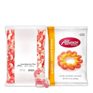 image:imageAlbanese Worlds Best Sour 12 Flavor Gummi Bears  7oz Bag of Candy Pack of 12  12 Unique Super Sour Flavors Gluten Free Fat Free Soft and Chewy Gummy Bears  Perfect Travel SnackPeach Rings  Watermelon Rings
