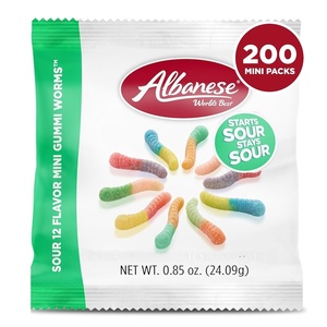 image:imageAlbanese Worlds Best Sour 12 Flavor Mini Gummi Worms  32oz Bag of Candy  12 Unique Super Sour Flavors Gluten Free Fat Free Soft and Chewy Gummy Worms  Perfect Travel Snack and Treat for KidsSour