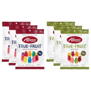 image:imageAlbanese Worlds Best True to Fruit  American Favorite Fruits Gummies 25oz Bag Pack of 12 Individually Wrapped Soft amp Chewy Candy SnacksVariety Pack